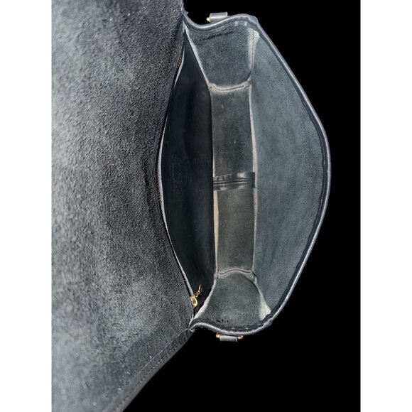 VTG Coach Convertible Clutch 9635 Black Leather Brass 90s Bag USA Tag New Strap - Picture 11 of 16